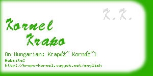 kornel krapo business card